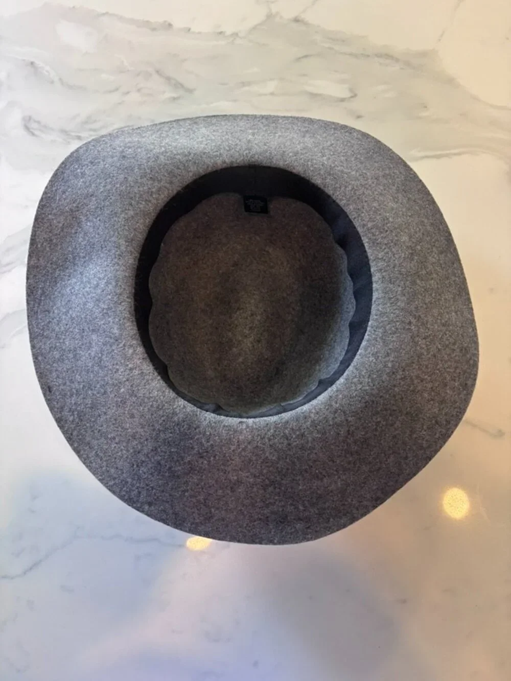 Gray 100% Wool Felt Wide Brim Hat